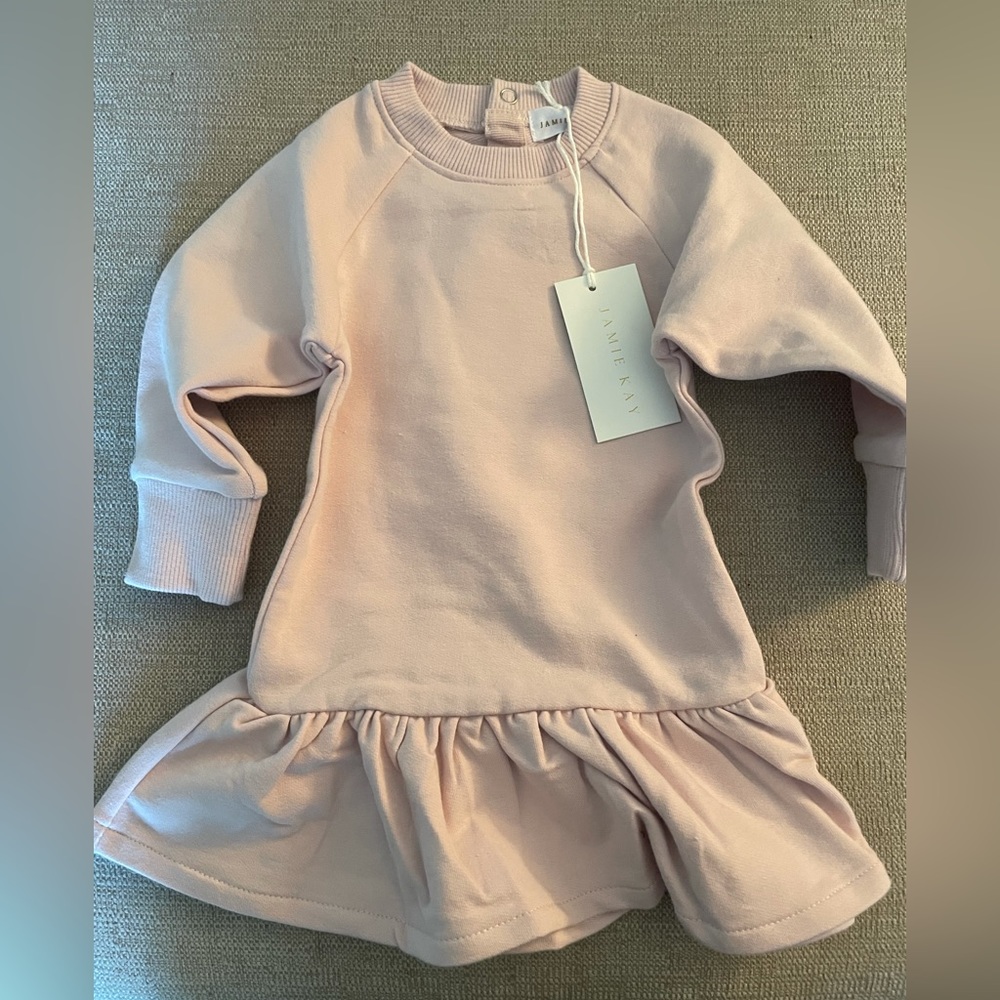 Jamie Kay Organic Cotton Maisie Sweat Dress - Rose Quartz